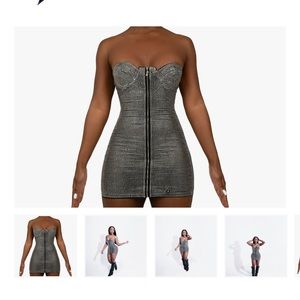 Rhinestone zipper dress